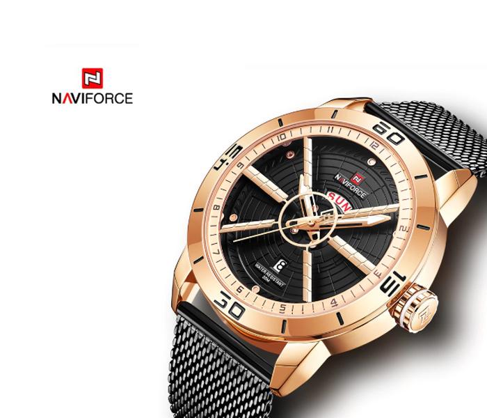 Naviforce 9155 Sports Waterproof Stainless Steel For Men - Black Gold - Zoom Image 2