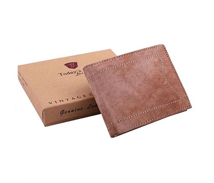 Today&#039;s Fashion Beige Leather Wallet For Men - TF 215 BG - Zoom Image 1