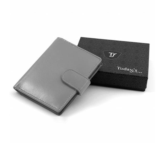 Today&#039;s Fashion Grey Leather Wallet For Men - TF T2 GRY - Zoom Image 1