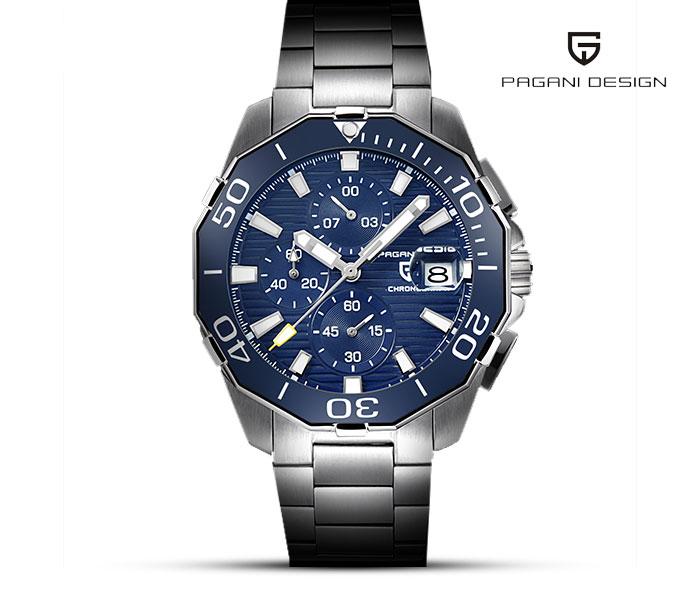 Pagani Design 1617 Quartz Watch For Men Silver and Blue - Zoom Image 1