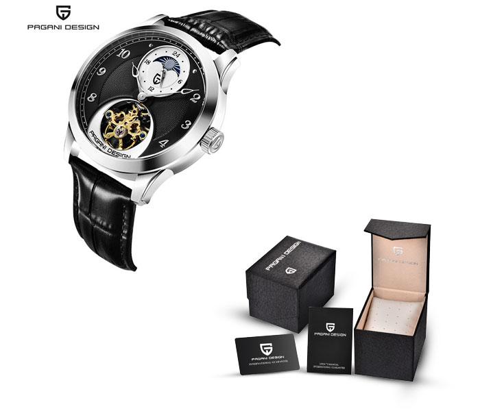 Pagani Design 1650 Automatic Watch For Men - Black and Silver - Zoom Image 4