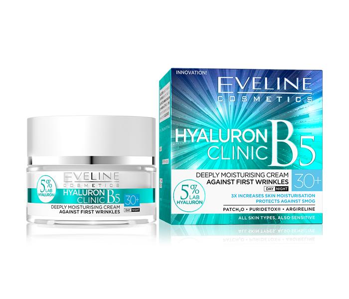 Eveline Cosmetics Hyaluronic Clinic Deeply Moisturising Cream Against First Wrinkles 30+ - Zoom Image