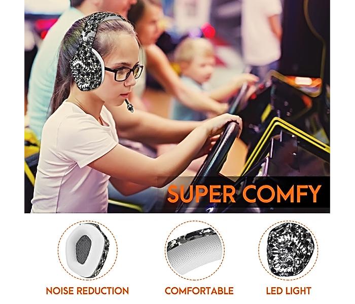 Onikuma K1B PRO Gaming Headphone, Noise Canceling,  Earphone with Mic LED Light Volume Control for PC Laptop - Army Black - Zoom Image 1