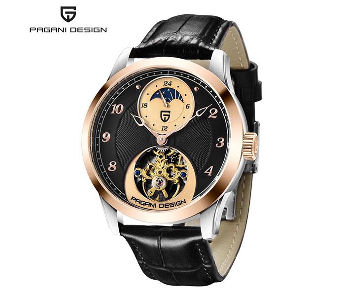 Pagani Design 1650 Automatic Watch For Men - Black and Gold - Zoom Image 1