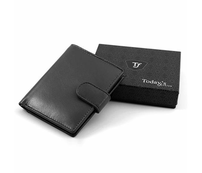 Today&#039;s Fashion Black Leather Wallet For Men - TF T2 BLK - Zoom Image 1