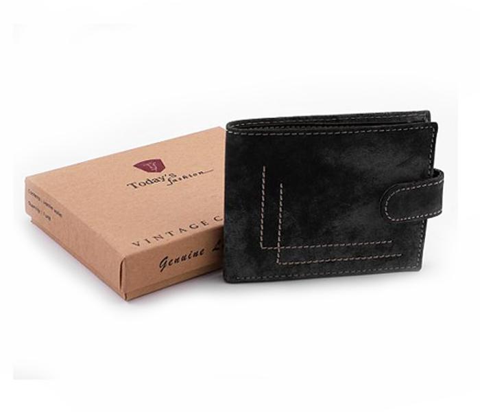 Today&#039;s Fashion Black Leather Wallet for Men -  TF 211 BLK - Zoom Image 1