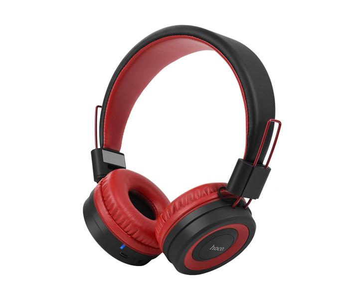 Hoco W16 Headphones with Wireless and Wired Adjustable Head Beam - Red - Zoom Image 2