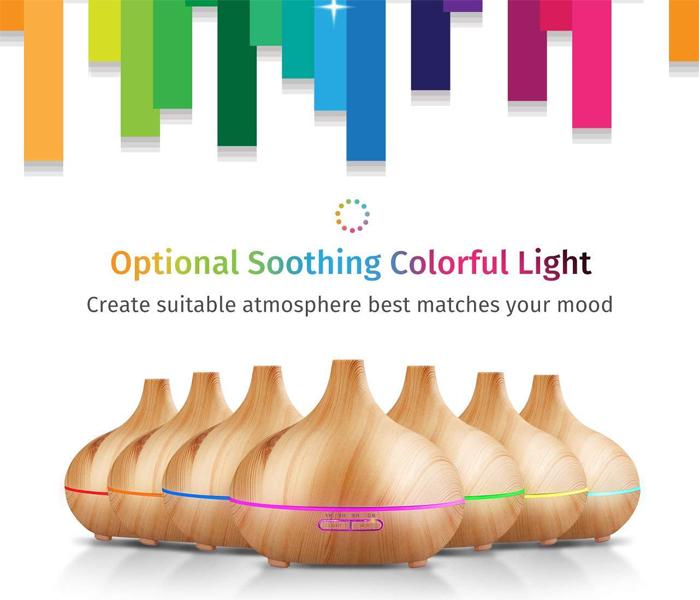 Aromatherapy Machine Seven Colours LED Light - Brown - Zoom Image 2