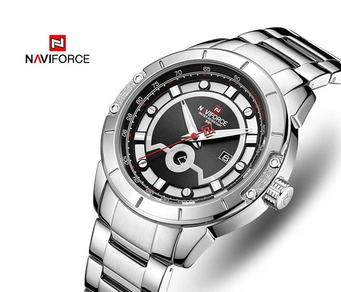 Naviforce Stainless Steel Watch Black NF-9166 - Silver - Zoom Image 1