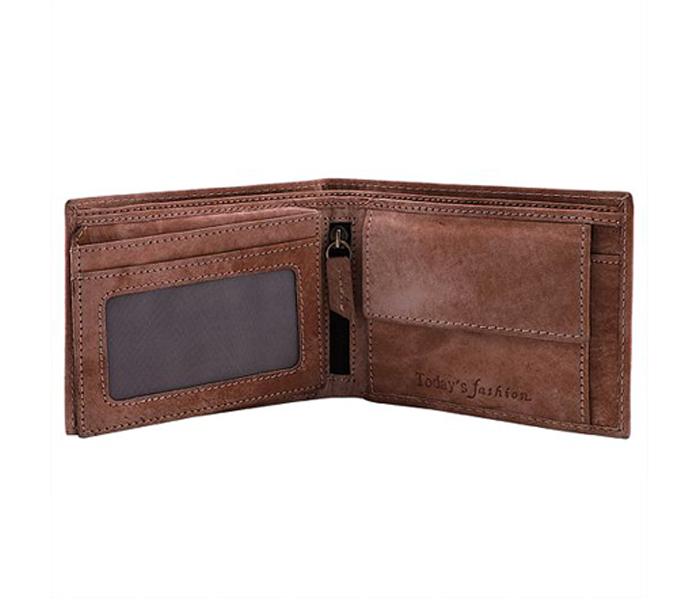 Today&#039;s Fashion Beige Leather Wallet For Men - TF 215 BG - Zoom Image 2