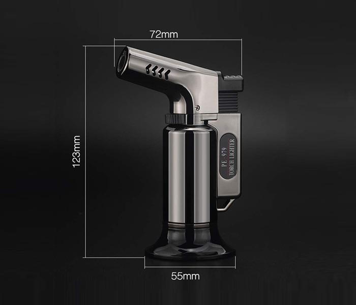 919 Triple Jet Torch Lighter Powerful Flame Windproof - SILVER - Zoom Image 4