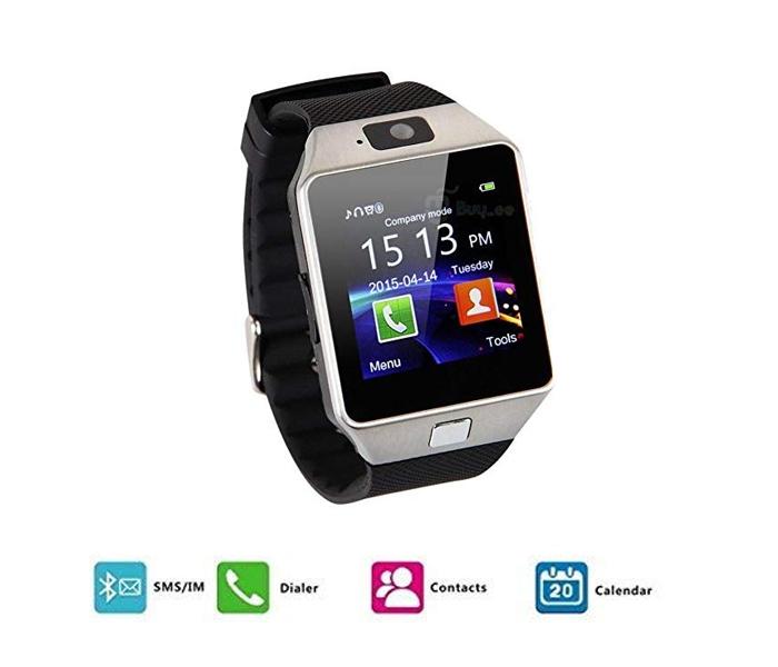 Smart Watch Rubber Strap with Sim slot DZ-09 - Black - Zoom Image 2