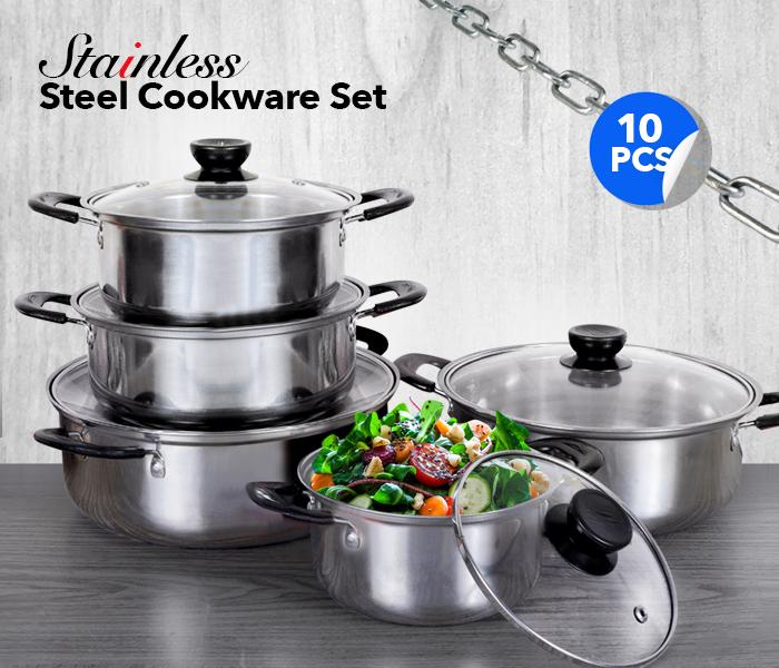 10 PCS Stainless Steel Stock pot Set with Cooltouch Handle - Zoom Image 4