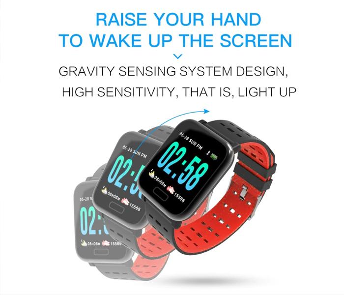 Lerbyee A6 smartwatch - red - Zoom Image 2