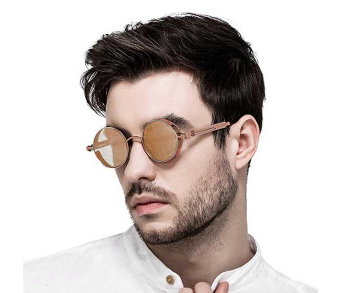 Unisex Retro Punk Style Round Frame Fashion Eyewear - Brown/Brown - Zoom Image 1