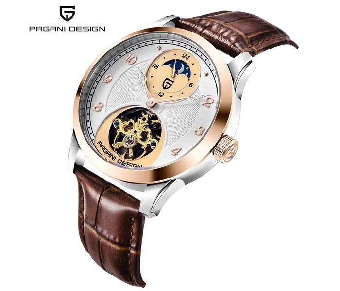 Pagani Design 1650 Automatic Watch For Men - Brown and Gold - Zoom Image 1