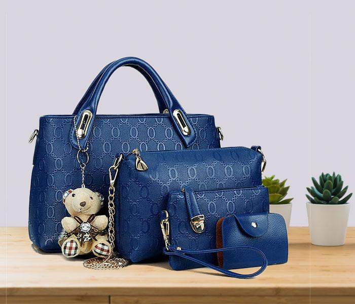 Ladies Luxury Bag 4 pcs Set with Bear JA060 - Blue - Zoom Image 2