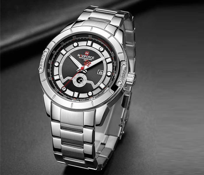 Naviforce Stainless Steel Watch Black NF-9166 - Silver - Zoom Image 2