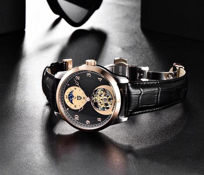 Pagani Design 1650 Automatic Watch For Men - Black and Gold - Zoom Image 3