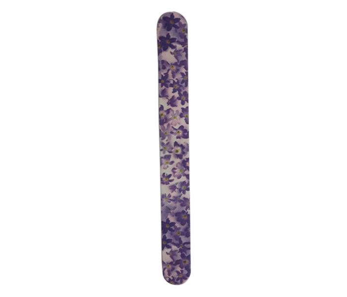 Beauty Skin Flower Design Printed Nail File - White & Purple - Zoom Image