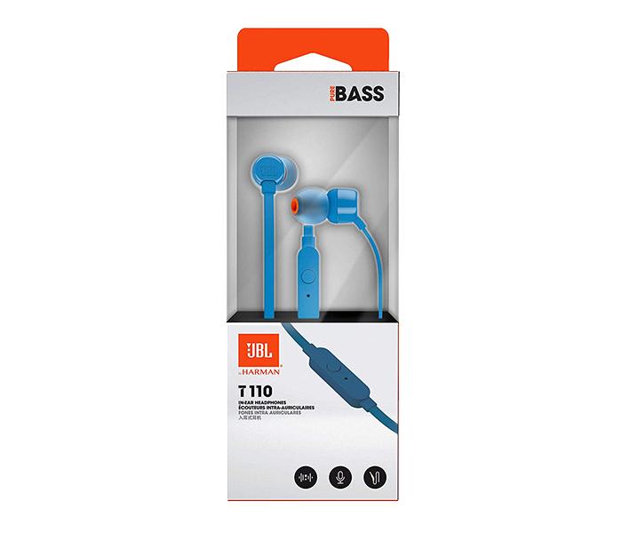 JBL Tune 110 In-Ear Headphones with Microphone - Blue - Zoom Image 3