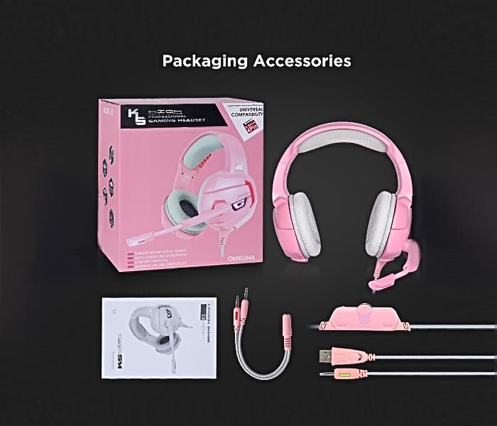 Onikuma K5 Gaming Headphone - Pink - Zoom Image 7