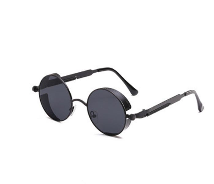 Unisex Retro Punk Style Round Frame Fashion Eyewear - Black/Black - Zoom Image 3