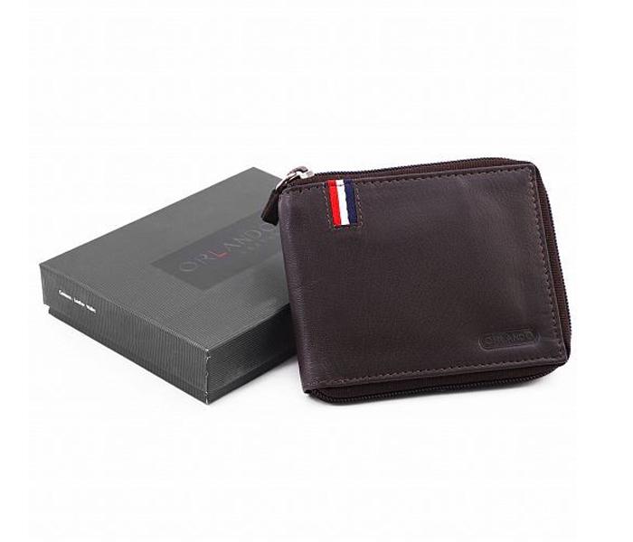 ORLANDO Brown Leather Wallet for Men - ORLANDO 208 BRN - Zoom Image 4