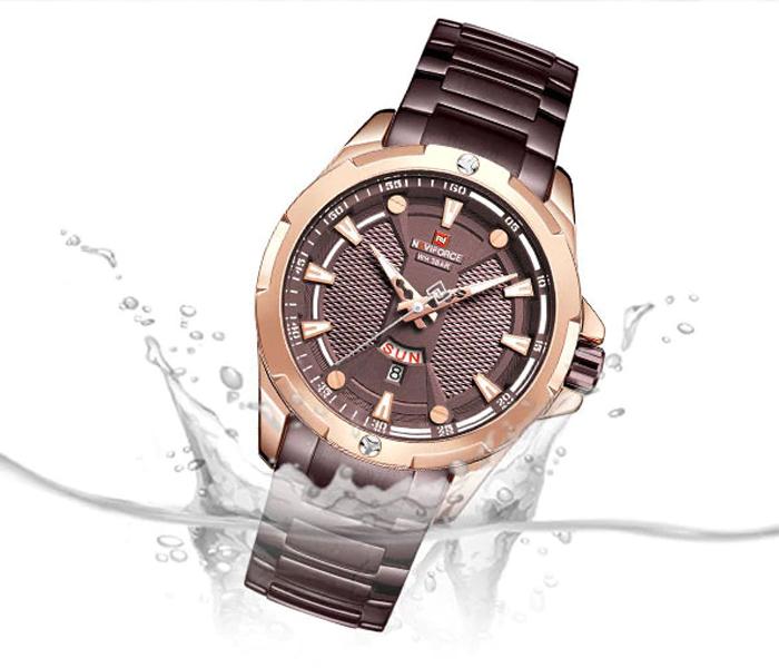 Naviforce 9161 Sports Waterproof Stainless Steel For Men - Brown - Zoom Image 1