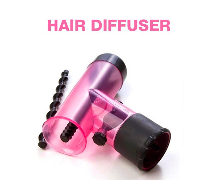 Hair Diffuser Roller Curler Maker Dryer Magic Wind Spin Detachable Salon Tool - PINK - Zoom Image