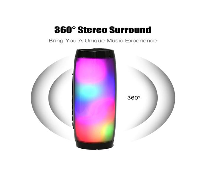 Portable Cylinder Colorful LED Light FM Radio Stereo Bluetooth Speaker - Blue - Zoom Image 4