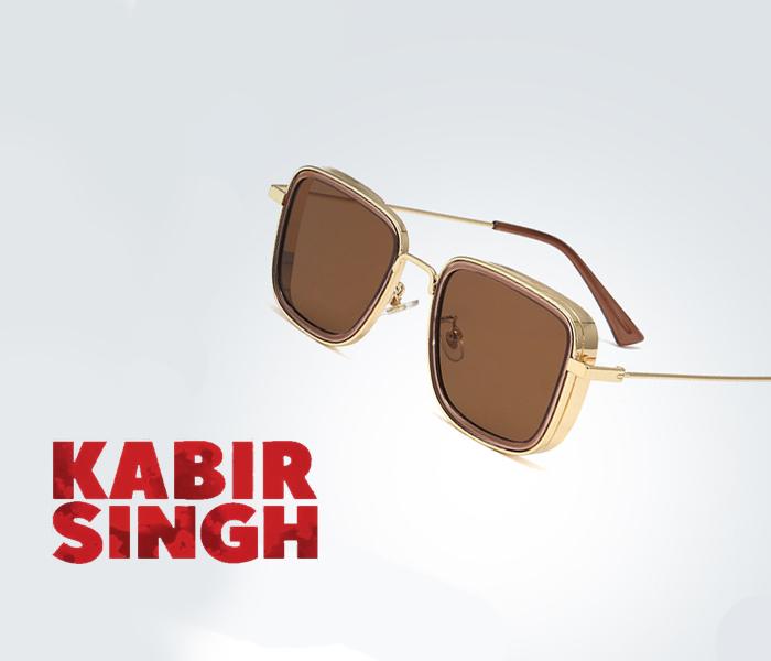 Kabir Singh Side Shield Design Sun Shades - Gold/Brown - Zoom Image 3