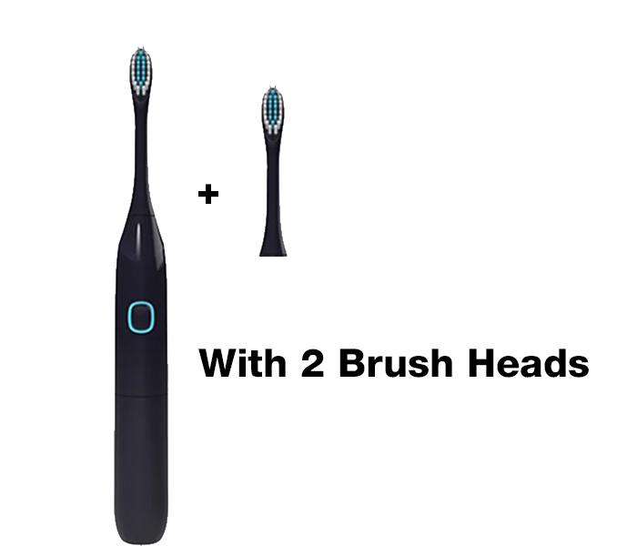  Oral Hygiene Electric Toothbrush Battery Operated With 2 Brush Heads - Black - Zoom Image 2