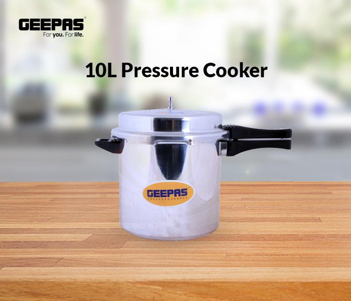 Geepas GPC328 10 Litre Multi function Aluminum Pressure Cooker - Silver - Zoom Image 1