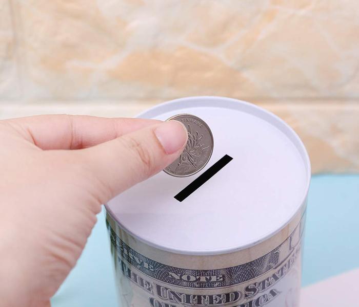 Creative Euro Dollar Metal Cylinder Piggy Bank Saving Money Box Home Decoration - Zoom Image 1