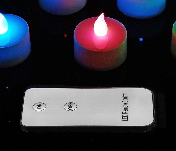 10 Colour Changing Mini LED Tealights with Remote Control in a Pack - Zoom Image 2