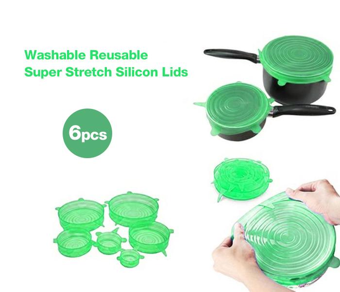 Sunny SWR-101 Washable Reusable Super Stretch Silicone Lids 6 Pcs Lid - Zoom Image 1