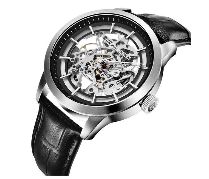 Pagani Design 1638 Automatic Watch For Men - Black and Silver - Zoom Image 1