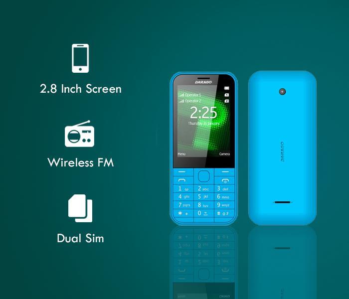 Darago 225 2.8 Inch Dual Sim Camera Mobile with Wireless FM Blue - Zoom Image 4