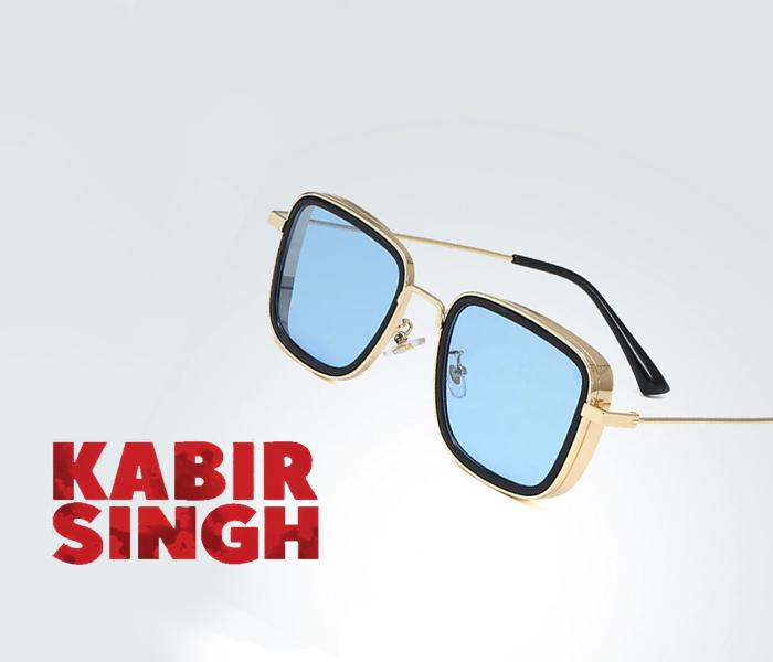 Kabir Singh Side Shield Design Sun Shades - Gold/Blue - Zoom Image 3