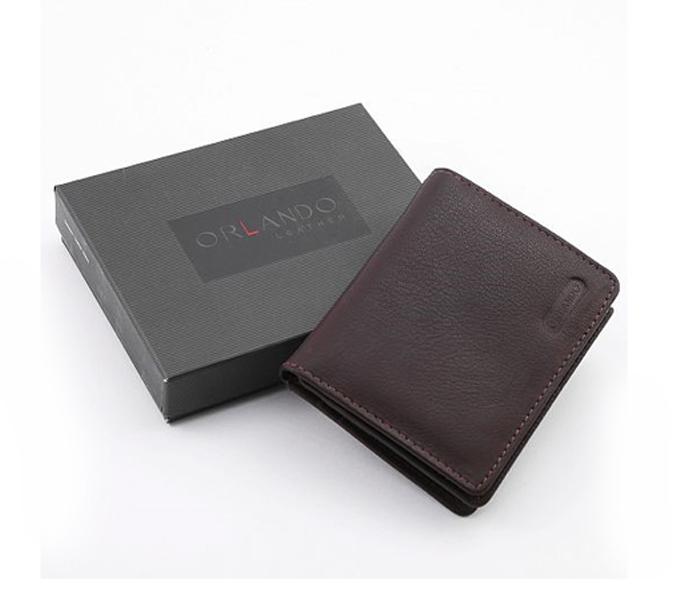 ORLANDO Brown Leather Wallet for Men - ORLANDO 221 BRN - Zoom Image 4