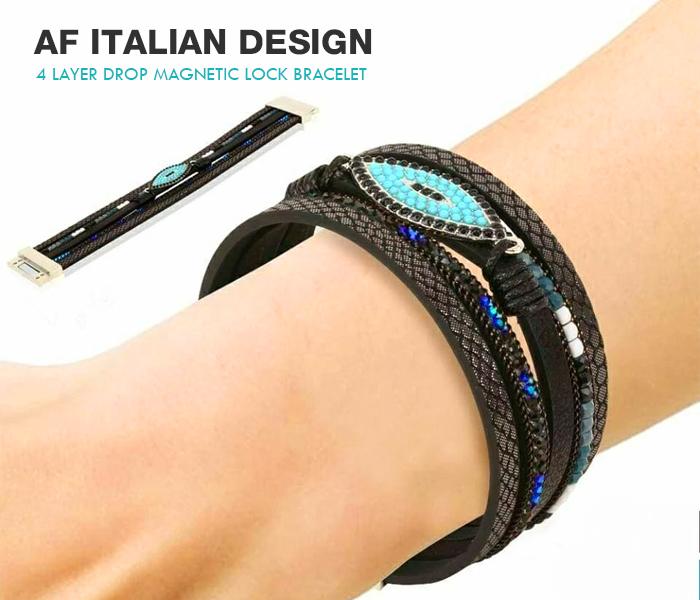 AF Italian Design 4 Layer Drop Magnetic Lock Bracelet - Zoom Image