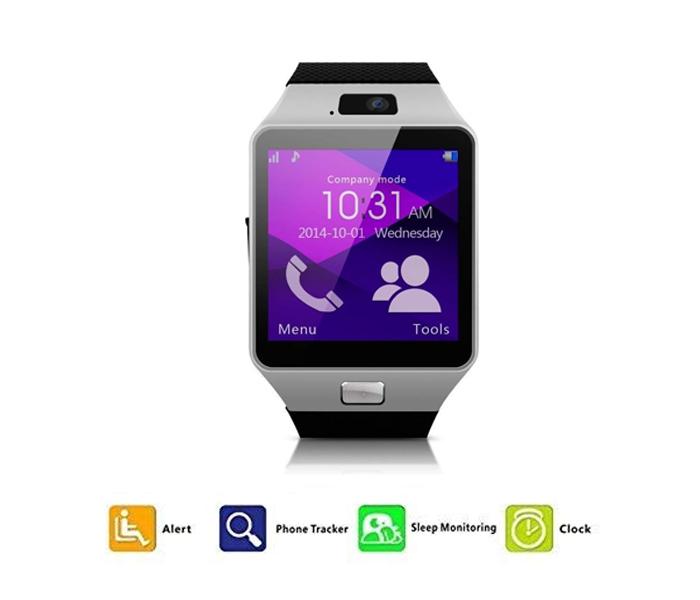 Smart Watch Rubber Strap with Sim slot DZ-09 - Black - Zoom Image 4