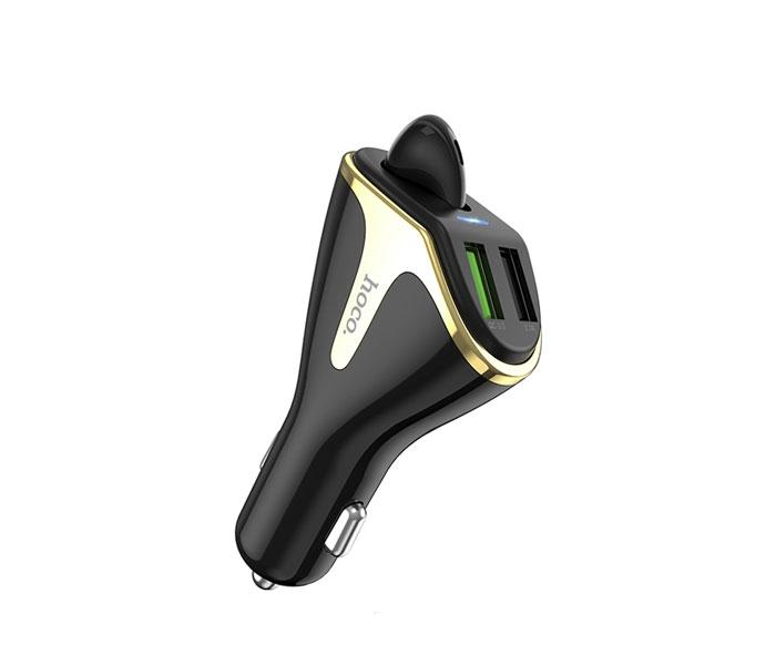 HOCO E-47 Traveller Car Charger with Wireless Earbuds - Black - Zoom Image 2