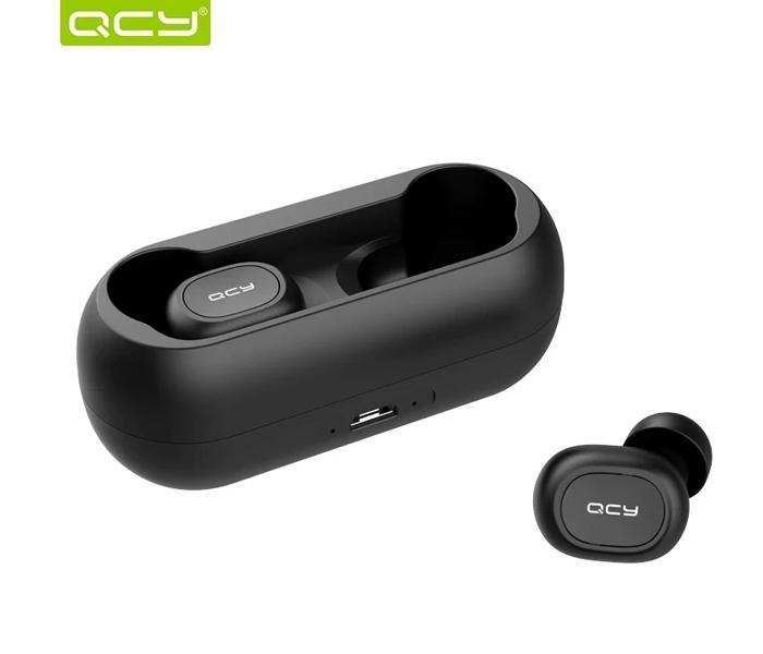 QCY T1C Bluetooth 5.0 TWS Headphones Bluetooth Wireless Headset Sweatproof Noise Cancellation mini Wireless Bluetooth Earphone - Black - Zoom Image 3