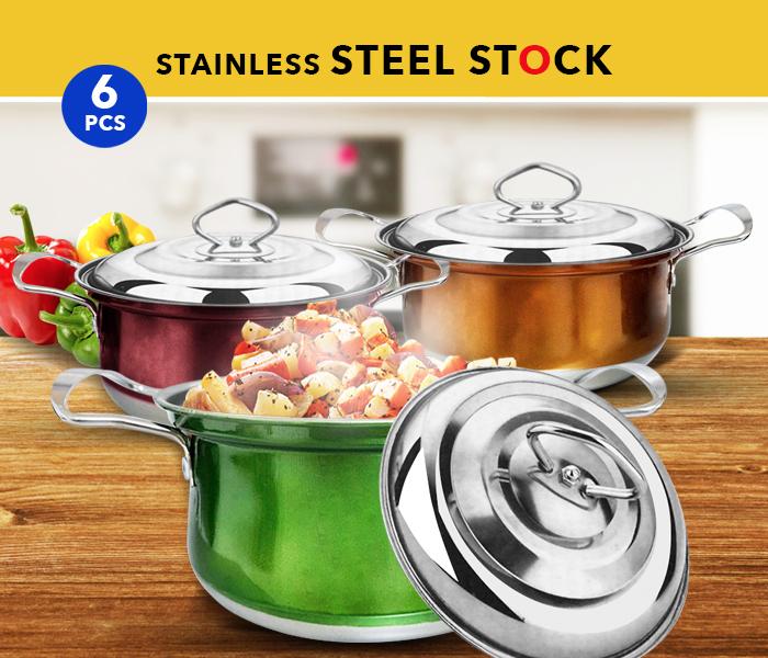 Stainless Steel Stock pot  - 6 Pcs - Zoom Image