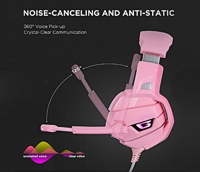 Onikuma K5 Gaming Headphone - Pink - Zoom Image 4