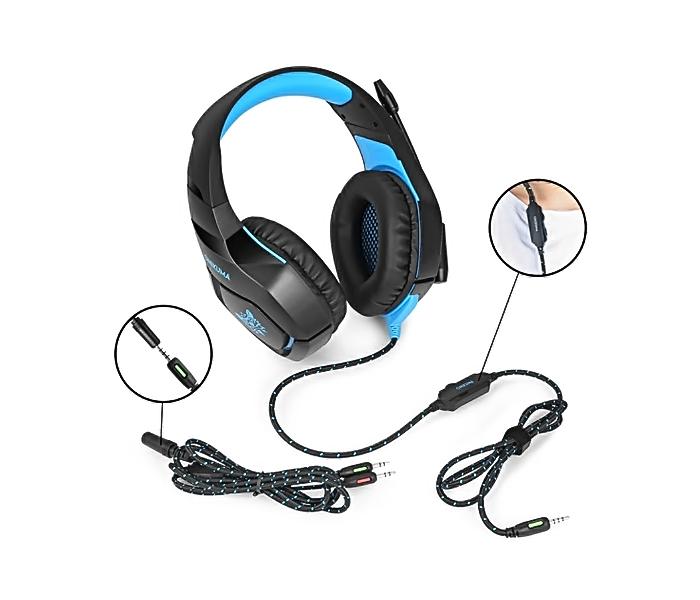 Onikuma K1 Gaming Headphone with Mic,Deep Bass Noise Canceling GAMING, For PS4, Smartphone, Tablet, PC - Blue - Zoom Image 3