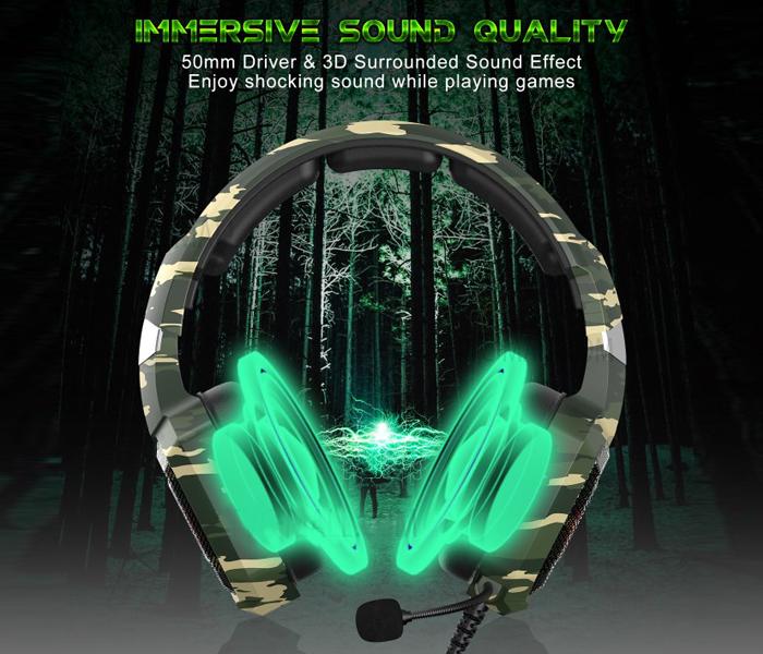 Onikuma K8 Gaming Headphone - ARMY GREEN - Zoom Image 1