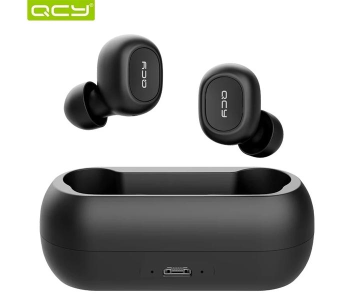 QCY T1C Bluetooth 5.0 TWS Headphones Bluetooth Wireless Headset Sweatproof Noise Cancellation mini Wireless Bluetooth Earphone - Black - Zoom Image 2